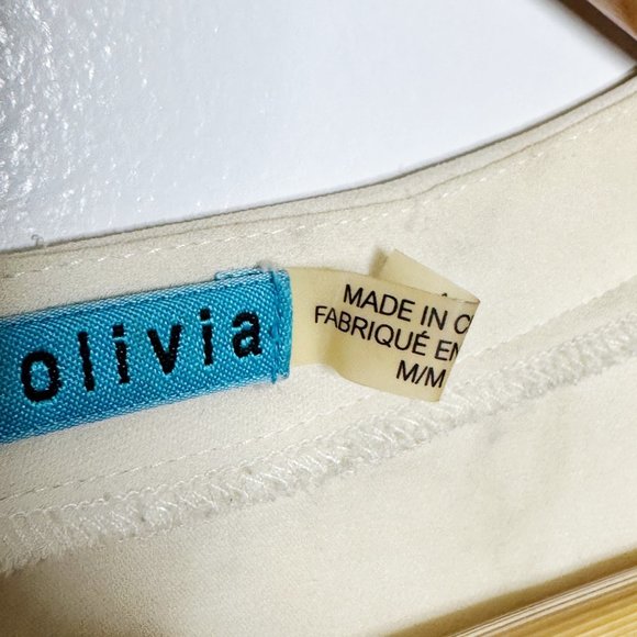 alice + olivia Women's White Medium Silk Spandex Blend V-Neck Blouse - Picture 6 of 11